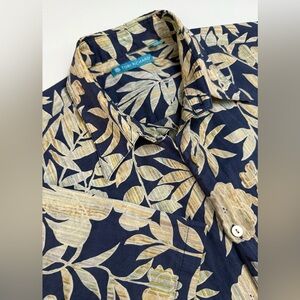 TORI RICHARD Made In USA Shirt Men's L Hawaiian Floral Tropical Beach Cotton EUC